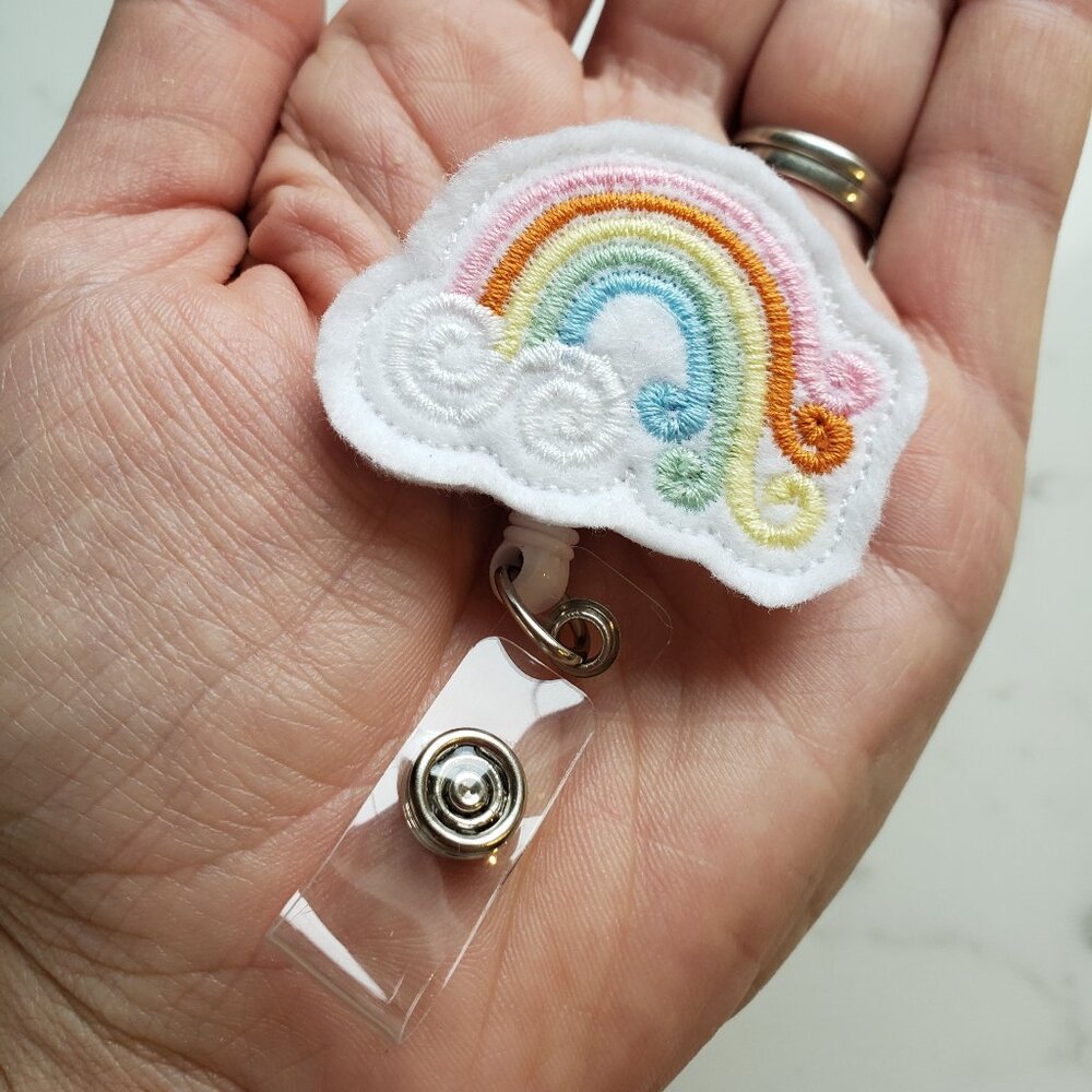 Easter Bunny Teacher Badge Reels, Nurse Retractable ID Badge Clips NWT handmade